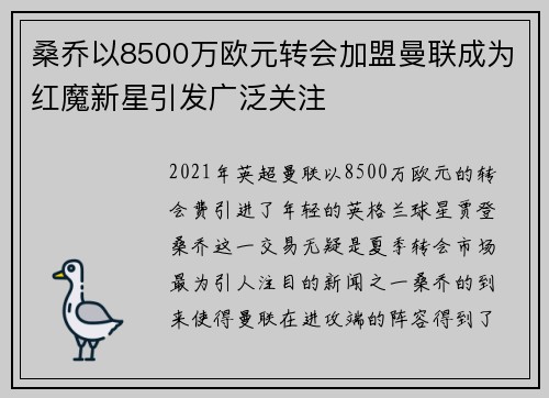 桑乔以8500万欧元转会加盟曼联成为红魔新星引发广泛关注